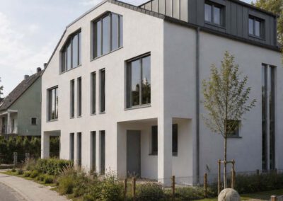 Ein Doppelhaus mit zwei Wohnhäuser