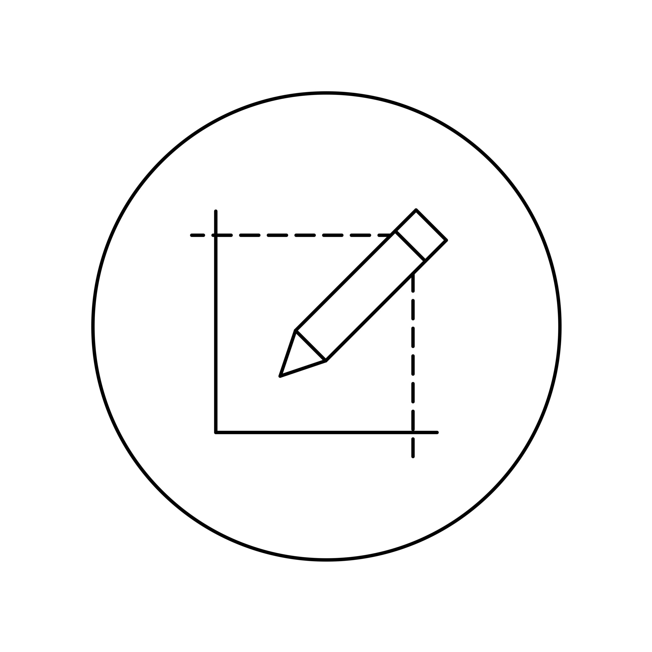 Piktogram von einem Stift am Malen